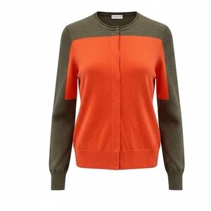 Dries Van Noten brown and orange cardigan sweater